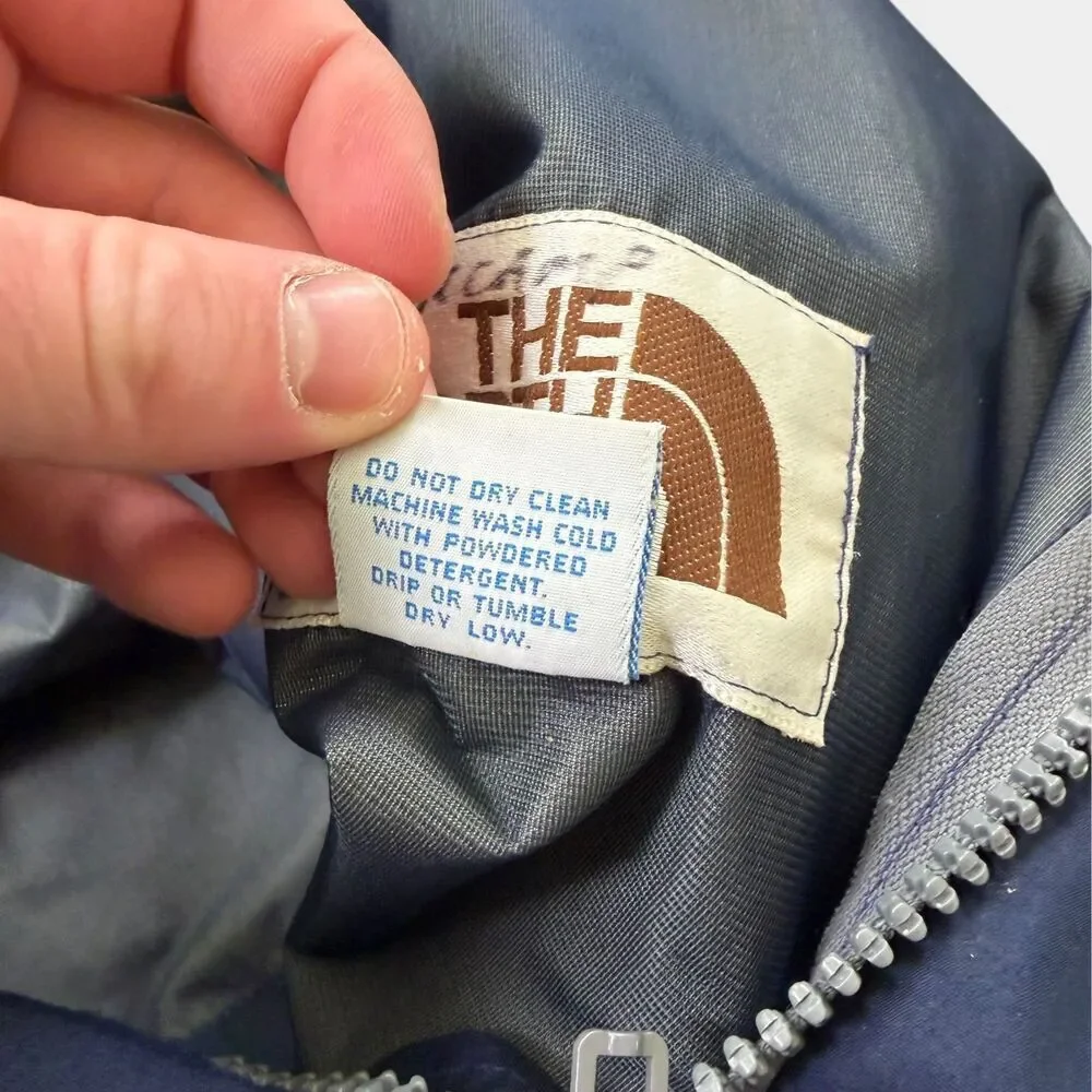 Vtg North Face Brown Label Gore-Tex Mountain Parka Jacket USA Made Blue Mens M